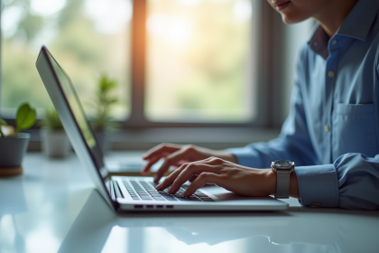 Jeune professionnel configurant un routeur wifi moderne