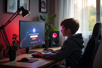 Jeune gamer frustré devant un écran affichant erreur 429 sur Roblox
