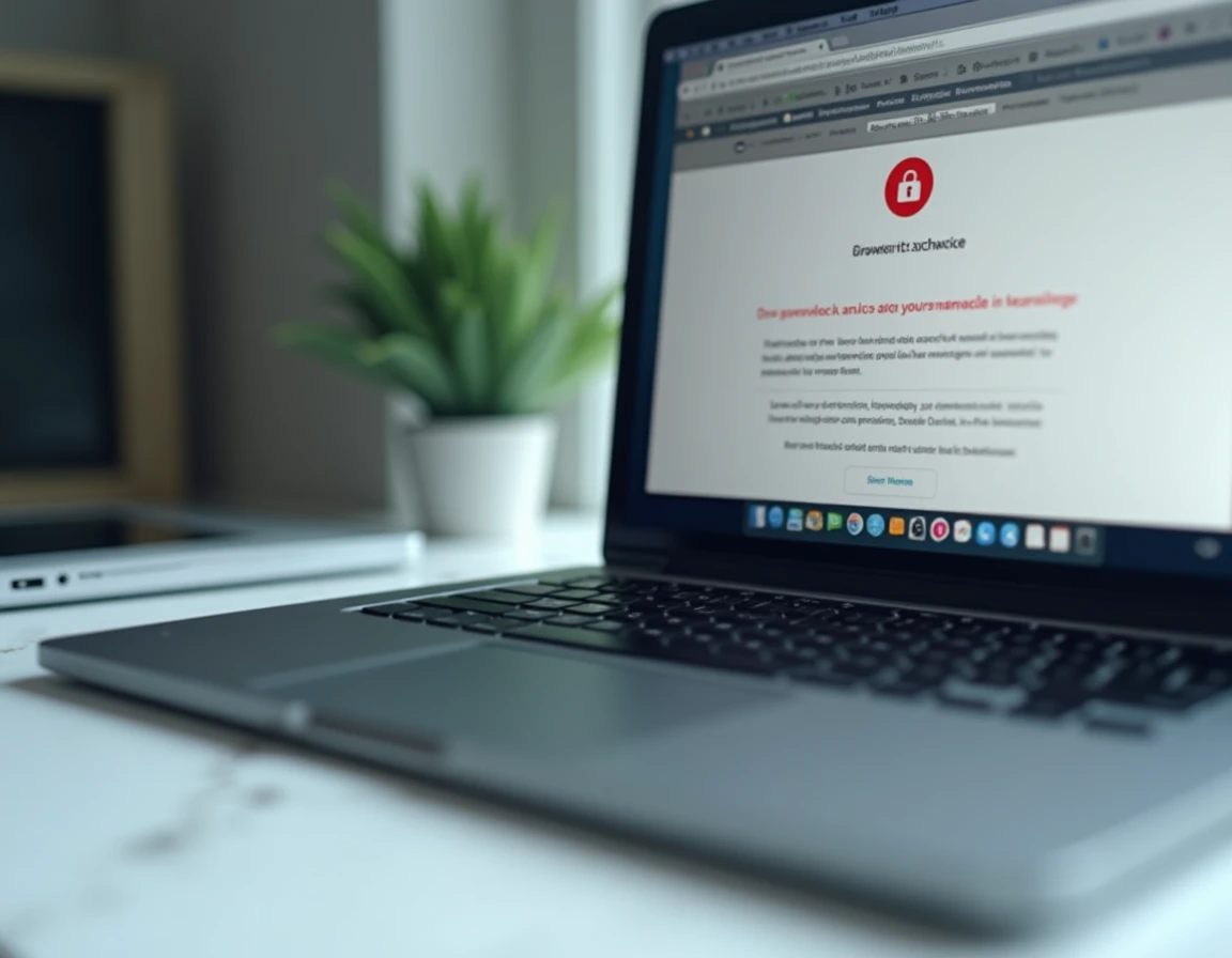 Écran d'ordinateur affichant une page d'accès bloqué dans un navigateur web