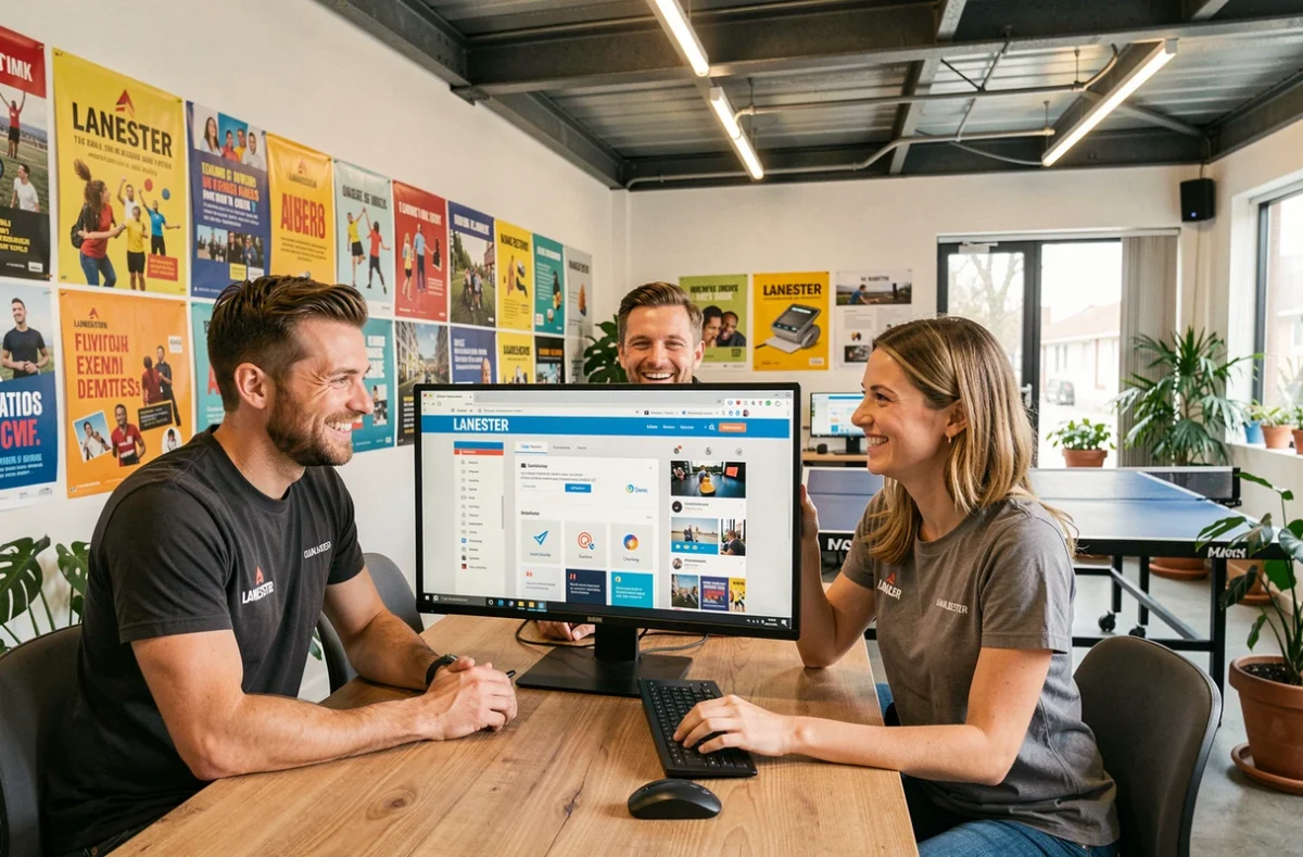 Équipe créative de l'agence web et communication Selltim à Lanester autour d'un projet de site et d'identité visuelle