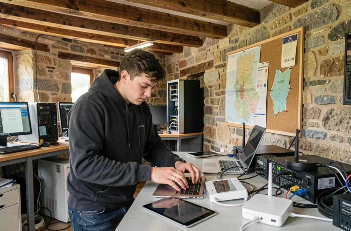 Technicien de Skarenterprise travaillant sur plusieurs appareils dans son atelier multi-services à Aulas